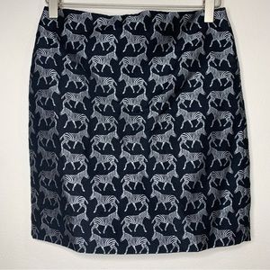 J. Crew Factory Zebra Print Mini Skirt - Black and White